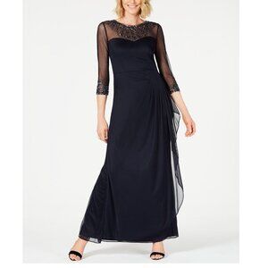 green emerald velvet dress Alex Evenings Women's Embroidered Off The Shoulder Tulle Mermaid Gown - Gray